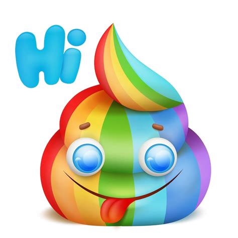 Premium Vector Cartoon Unicorn Rainbow Poo Emoji Character