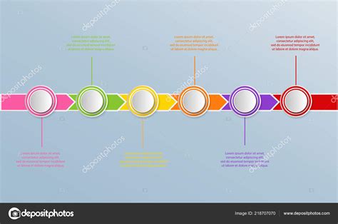 Timeline Infographics Template Arrows Flowchart Workflow Process