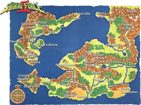Shining Force 2 World Map Map Map Layout