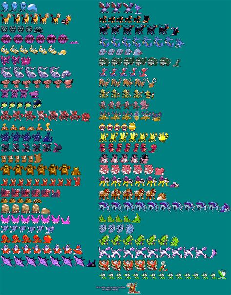 The Spriters Resource Full Sheet View Pokémon Crystal Pokémon