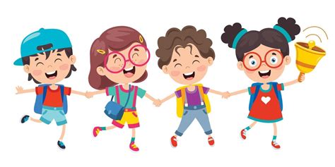 niños felices de la escuela de dibujos animados lindo Vector en Vecteezy