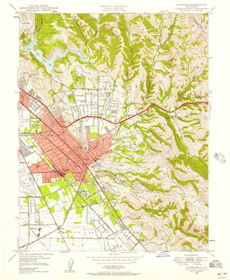 1947 Hayward Ca California Usgs Topographic Map Historic Pictoric