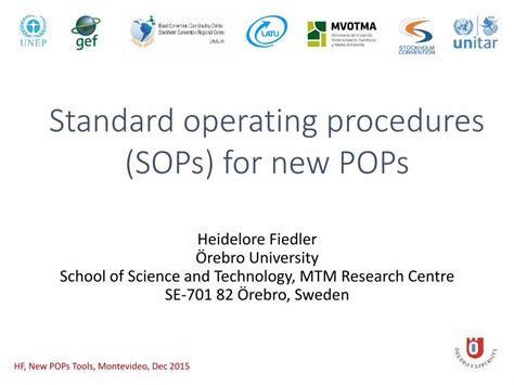 PDF Standard Operating Procedures SOPs For New POPs Standard
