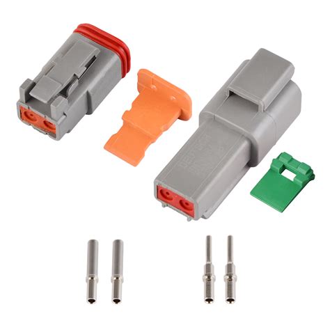 1set Msd 8183 Deutsch Dt 2 Pin Connector Kit 18 16 Ga Nickel W2s Solid