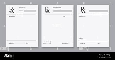 Rx Form Pharmacy And Hospital Vector Paper Blank Sheet Medical