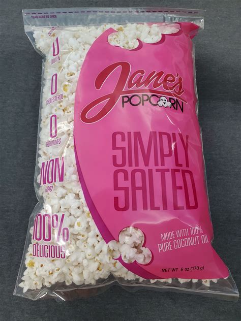 Gourmet White Popcorn Simply Salted Janes Popcorn