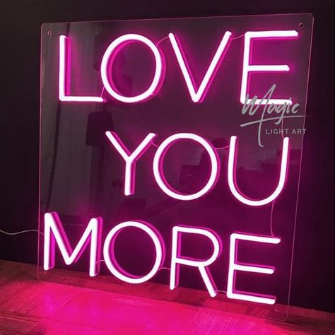 Love You More Neon Signneon Sign Bedroomneon Artneon Wall Etsy
