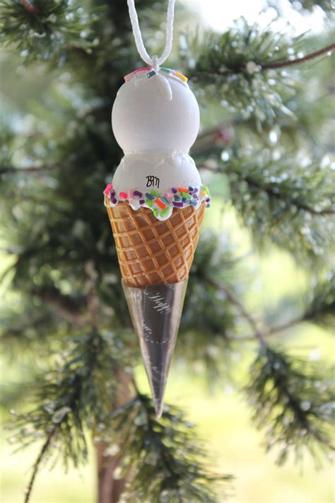 Snowman Ice Cream Cone Ornament Ice Cream Snowman Tree Etsy