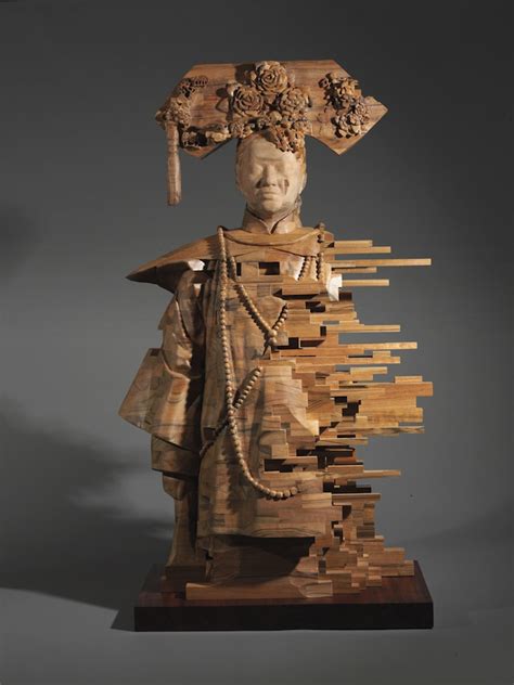 Contemporary sculptural art forms and istallations. Wood Sculptures by Hsu Tung Han Seem Like Pixelations
