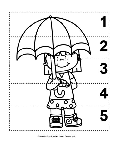 5 Spring Number Sequence Bandw Picture Puzzles Made By Teachers