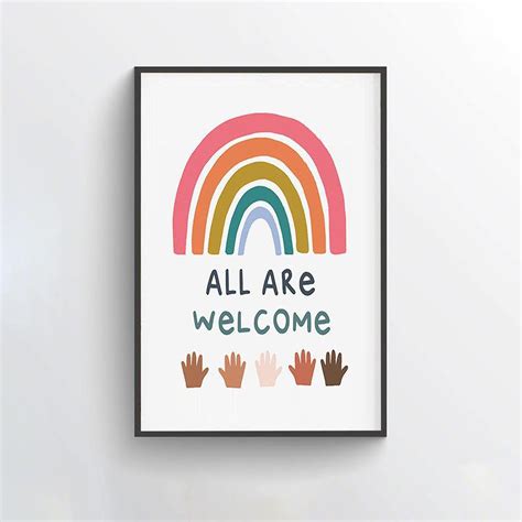 Classroom Sign Rainbow Diversity Rainbow Poster Diversity Etsy