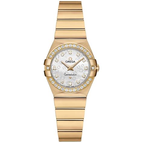 Omega Constellation Diamond And Solid Yellow Gold Ladies Luxury Watch