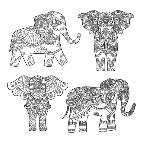 الهندي الفيل زخرفة الحيوان العرقية وشم منحنى أفريقيا Png والمتجهات
