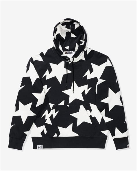 Bape Relaxed Sta Pattern Pullover Hoodie Black Undefeated