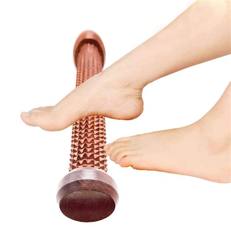 Hathkaam 14” Rosewood Wooden Foot Massage Roller Dual Deep Tissue Therapy Massage And