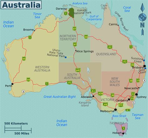 Australia Highway Map Geographic Media