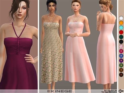 Halterneck Midi Dress The Sims 4 Catalog