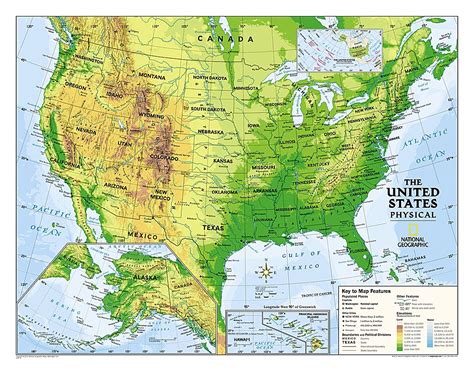 United States Map For Kids Physical Us Map Gambaran