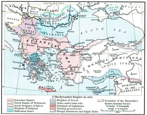 The Byzantine Empire In 1265 1144 X 900 Byzantine Empire Map