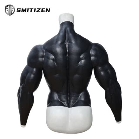 Smitizen Black Silicone Fake Chest Muscle Suitrealsitic Men Mask