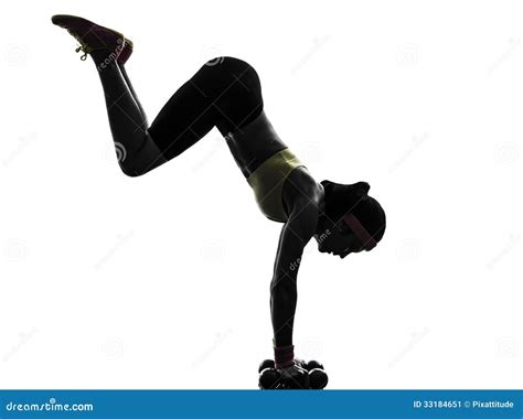 Handstand Silhouette Stock Photography 14260658