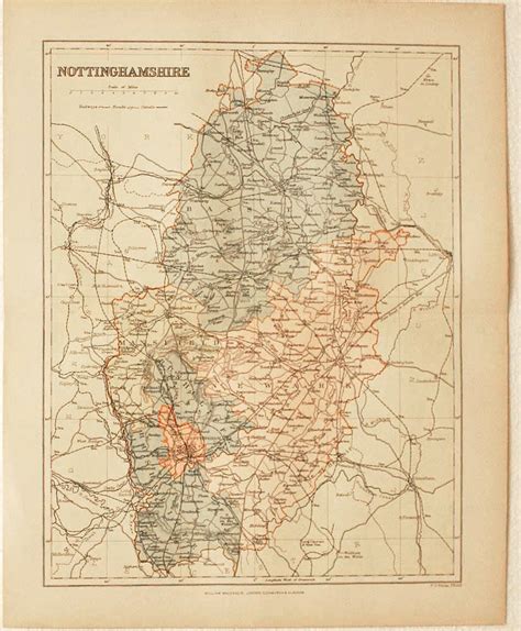 Antique Maps Of Nottinghamshire England Richard Nicholson De4