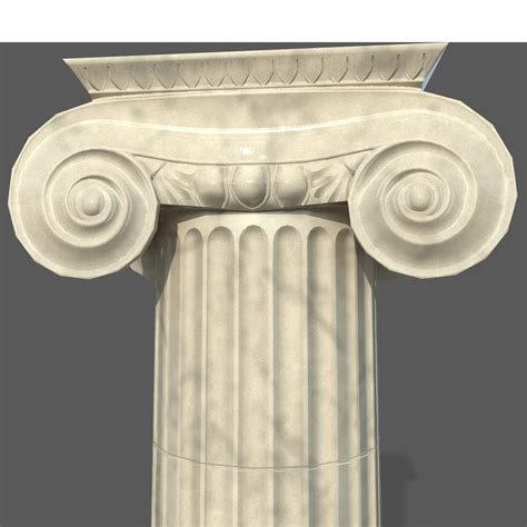 3d Model Ionic Column Vr Ar Low Poly Cgtrader