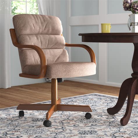 Swivel Dining Chairs With Casters June Swivel Tilt Caster Arm Chair