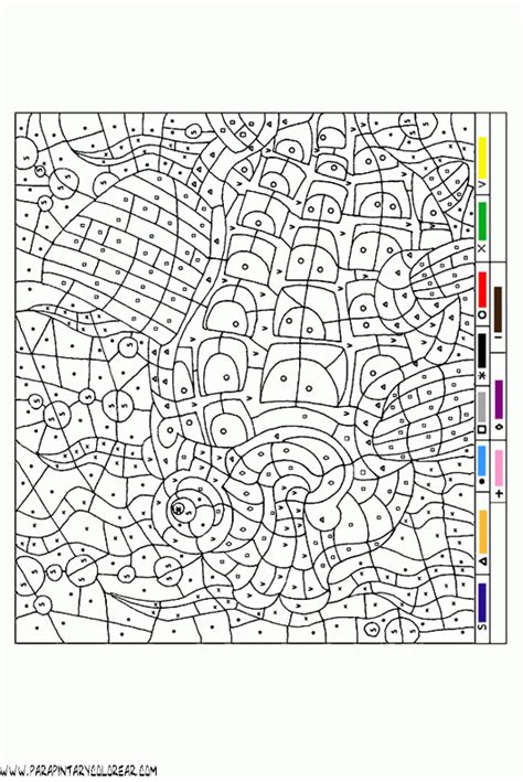 colorear-con-numeros-020 | Pintar por número, Dibujos para colorear