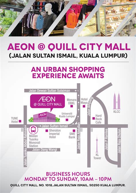 The newest mall in the city centre houses a variety of tenants such as h&m, salon du chocolat and the original milkshake co. AEON CO. (M) BHD. - Promotions & Events