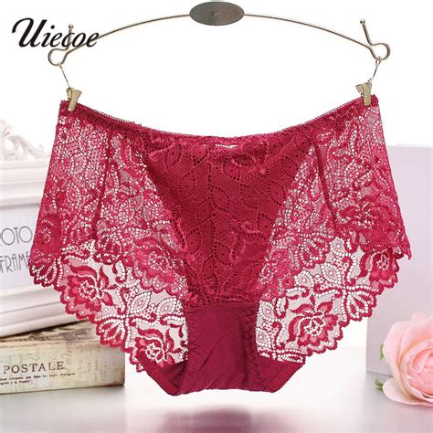 Buy Uiecoe Sexy Lace Panties For Women Mid Rise Black