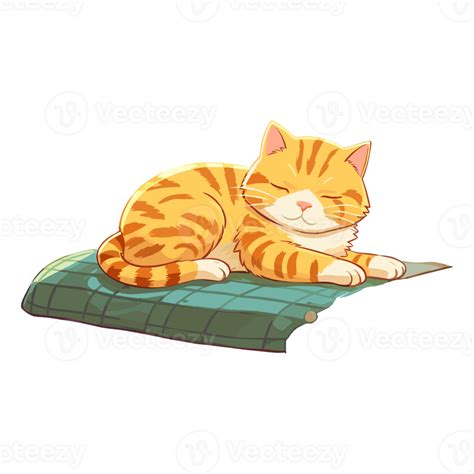 Cat Sleeping Cartoon Cute Sticker 27292415 Png