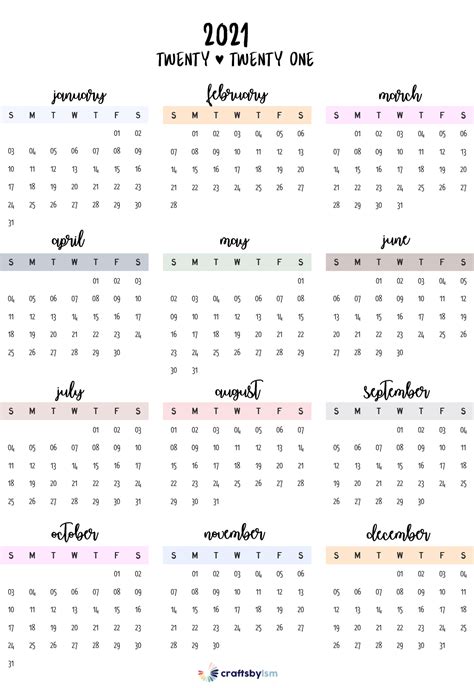 2021 Calendar Printable Free Kartu Catatan Menjilid Buku Papan Jadwal