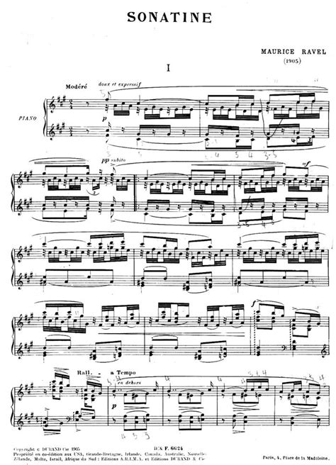 Sonatine Free Sheet Music By Ravel Maurice Pianoshelf