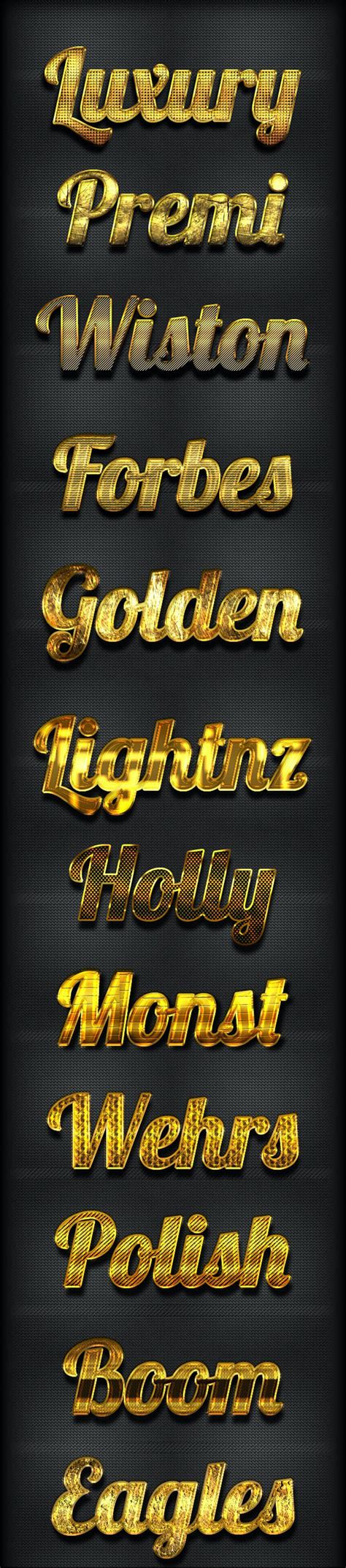 Graphicriver 12 Gold Photoshop Text Effect Styles Luckystudio4u