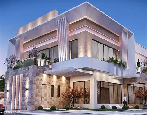 Luxury Villa On Behance House Front Design Architectural House Plans