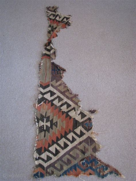 Western Turkey Fragment Kilim From 19th Century And The Size 143cm X