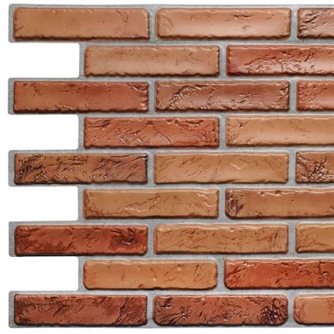 Dundee Deco 3d Falkirk Retro 10 1000 In X 38 In X 20 In Dark Red Natural Faux Bricks Pvc Wall