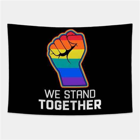 we stand together lgbt pride rainbow hand up colorful strong gay les trans ts we stand