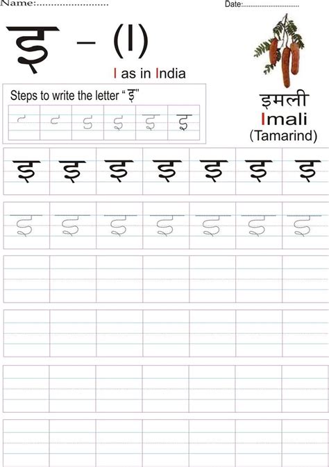 Hindi Alphabets With Pictures Worksheets