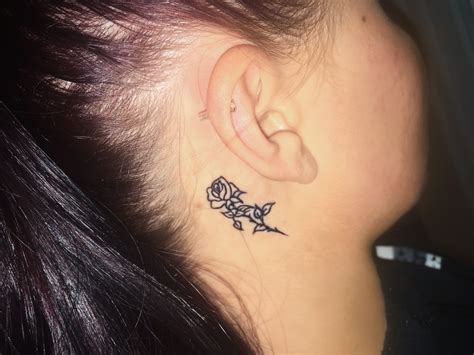 So, if you are thinking about getting one or looking for some inspiration, then we have got you covered. Small Rose Behind Ear Tattoo - Best Tattoo Ideas