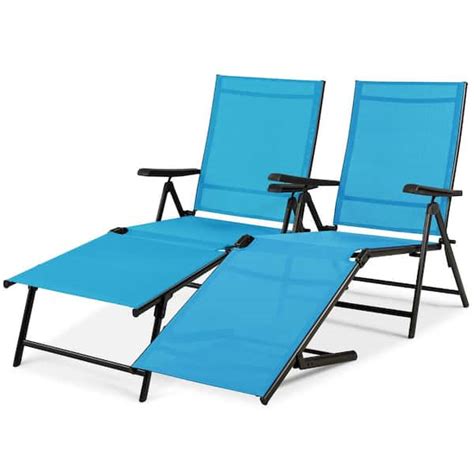 Best Choice Products 2 Piece Steel Outdoor Chaise Lounge Chair