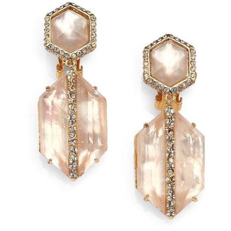 Alexis Bittar Citrine And Mother Of Pearl Doublet Drop Earrings 295 Found On Polyvore