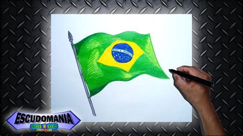 Como Desenhar E Pintar A Bandeira Do Brasil Youtube