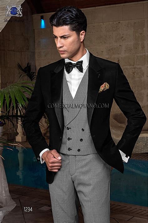 Black Tie Black Men Wedding Suit Model 1234 Mario Moyano Collection