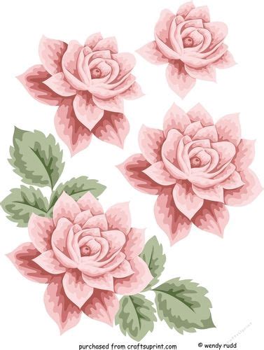 Pink Rose Decoupage Topper Scrapbook Craftsuprint Decoupage
