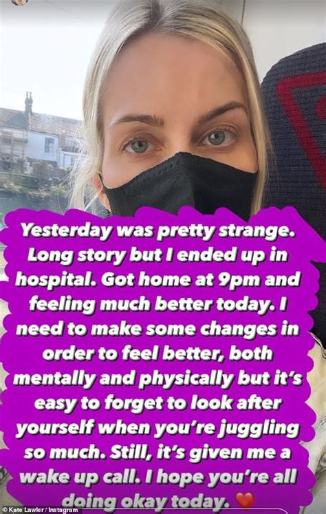 Kate Lawler Reveals She Was Rushed To Hospital With A Mystery Illness Daily Mail Online
