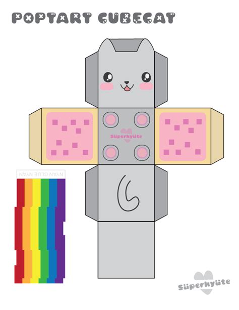 Poptart Cubecat Papercraft By Kvweber On Deviantart Squishy Box