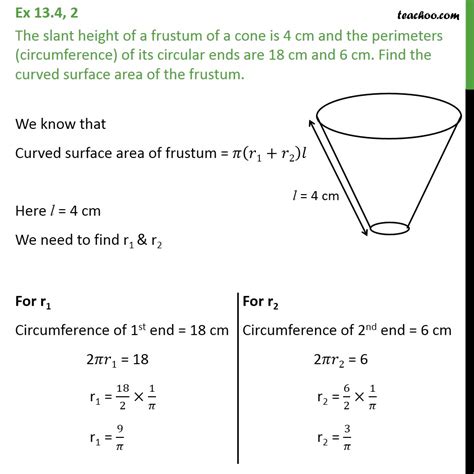 Question 2 The Slant Height Of A Frustum Of A Cone Is 4 Cm