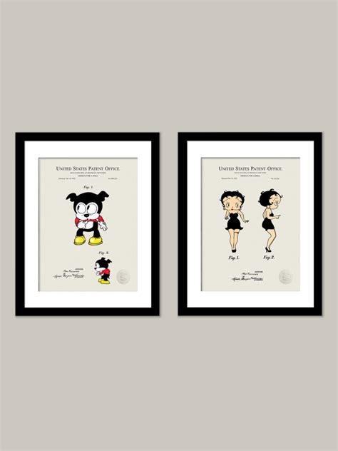 Betty Boop And Bimbo Dolls 1932 Patent Print Set